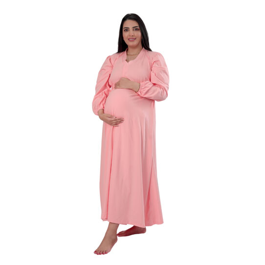 ثوب فرح وردي - فستان الحمل و الرضاعة