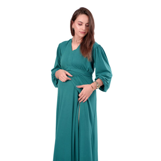 ثوب فرح أخضر فيروزي غامق - فستان الحمل و الرضاعة