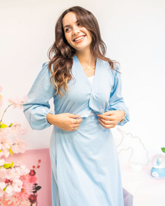 ثوب تمارا – سماوي - فستان الحمل و الرضاعة