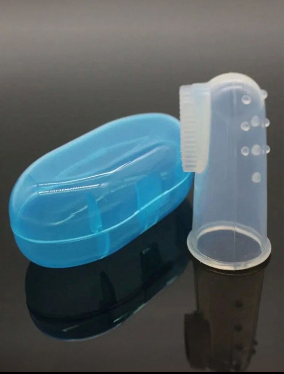 فرشاة أسنان السيليكون للأطفال لون ازرق