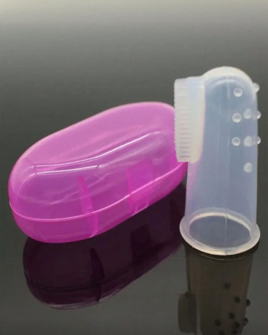 فرشاة أسنان السيليكون للأطفال لون بينك